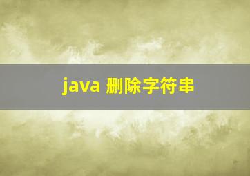 java 删除字符串